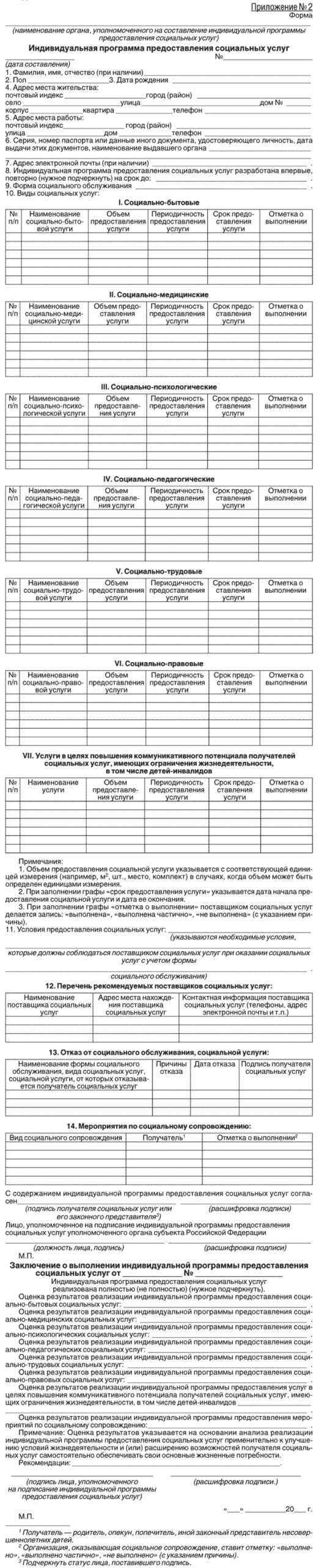 Индивидуальная программа предоставления социальных услуг: подробности и  особенности