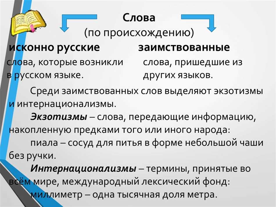 Что такое исконно русские и заимствованные слова 6 класс