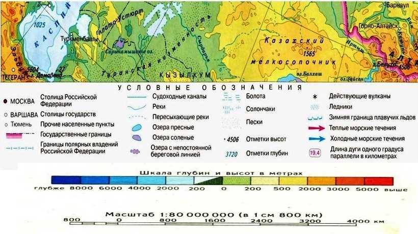 Роль легенды в географических картах