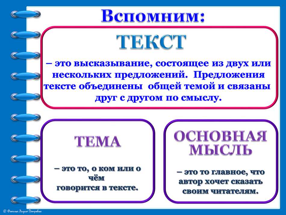 Значение структуры текста для обучения в 3 классе