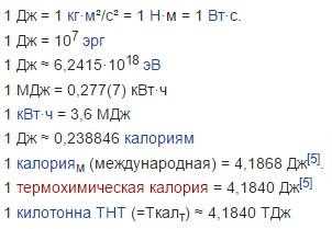 Джоуль – стандартная единица измерения энергии