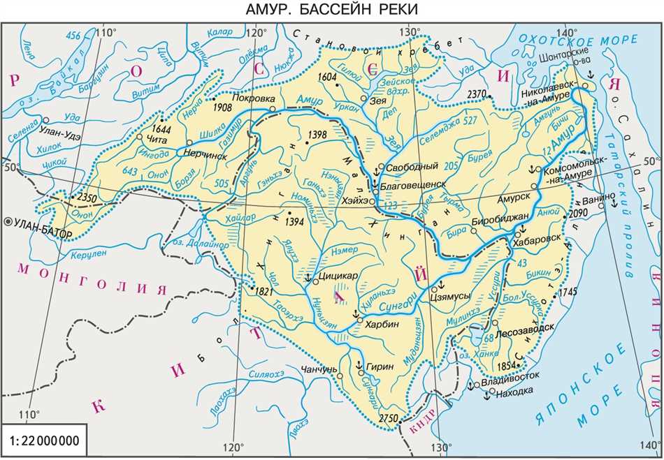 Амур контурная карта