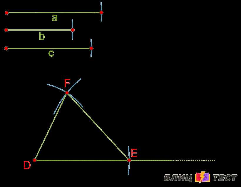 Способ 1: Построение треугольника по трём сторонам